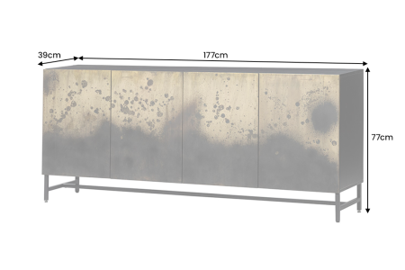 Bufet OXID 180 cm din metal negru auriu și lemn masiv de mango [12]