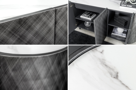 Bufet REFLECTION antracit cu blat ceramic, 150 cm [10]