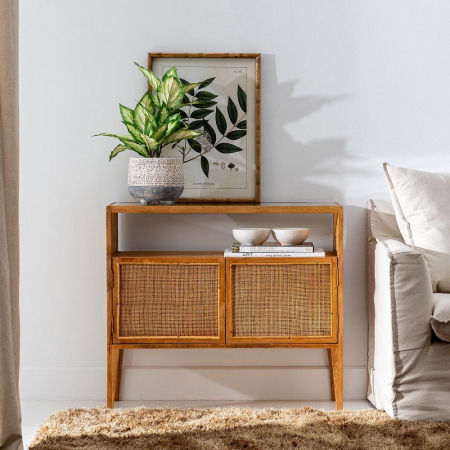 Bufet Sahara din lemn de mango și ratan 90 X 40 X 80 CM [1]