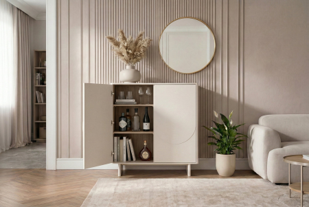 Bufet SAVOY 130 cm 3D cu blat din ceramică imitație de marmură albă [7]