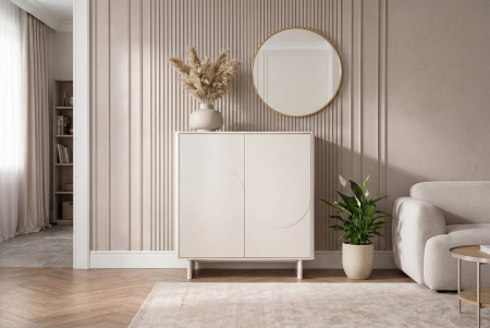 Bufet SAVOY 130 cm 3D cu blat din ceramică imitație de marmură albă [3]