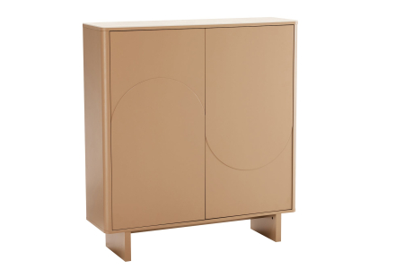 Bufet SAVOY 130 cm 3D natural cu blat din ceramică imitație de marmură travertin