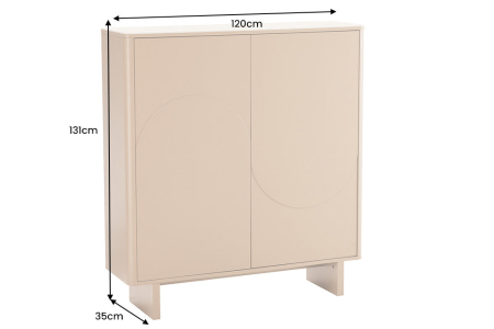 Bufet SAVOY 130 cm 3D natural cu blat din ceramică imitație de marmură travertin [14]