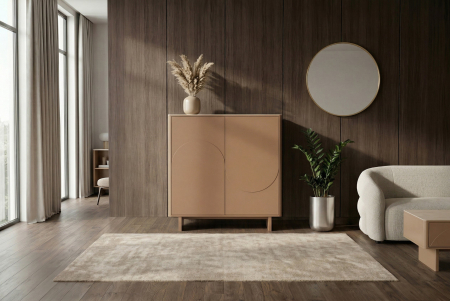 Bufet SAVOY 130 cm 3D natural cu blat din ceramică imitație de marmură travertin [4]