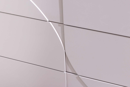 Bufet SAVOY 150 cm 3D albă cu blat din ceramică imitație de marmură albă [9]