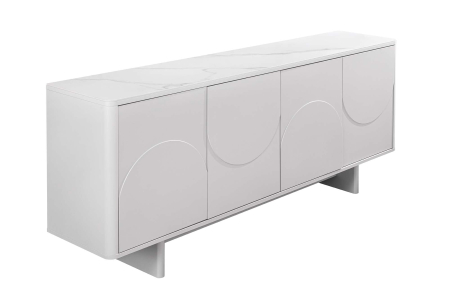 Bufete & baruri - Bufet SAVOY 180 cm 3D cu blat din ceramică imitație de marmură albă