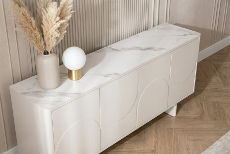 Bufet SAVOY 180 cm 3D cu blat din ceramică imitație de marmură albă [7]