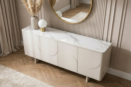 Bufet SAVOY 180 cm 3D cu blat din ceramică imitație de marmură albă [6]