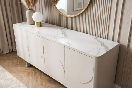 Bufet SAVOY 180 cm 3D cu blat din ceramică imitație de marmură albă [5]