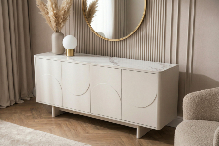 Bufet SAVOY 180 cm 3D cu blat din ceramică imitație de marmură albă [4]