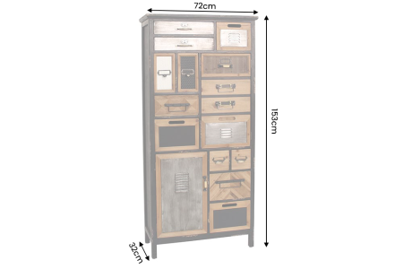 Bufet SECRETS 150 cm din lemn de pin, maro vintage natural [4]