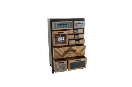 Bufet SECRETS 95 cm din lemn de pin, maro vintage [3]