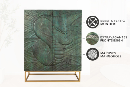 Bufet SNAKE din lemn de mango turquoise, 120 cm [10]