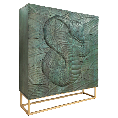 Bufete & baruri - Bufet SNAKE din lemn de mango turquoise, 120 cm