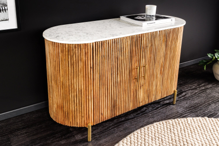 Bufet TRES CHIC din lemn de mango si blat din marmura, 105 cm [1]