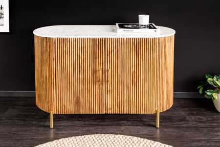 Bufet TRES CHIC din lemn de mango si blat din marmura, 105 cm [2]