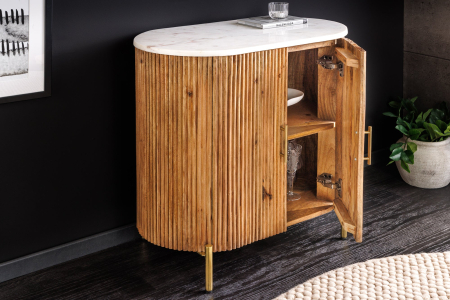 Bufet TRES CHIC din lemn de mango si blat din marmura, 70 cm [3]