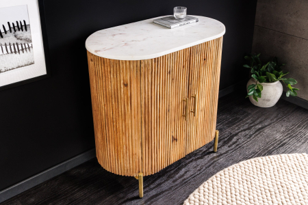 Bufet TRES CHIC din lemn de mango si blat din marmura, 70 cm [1]