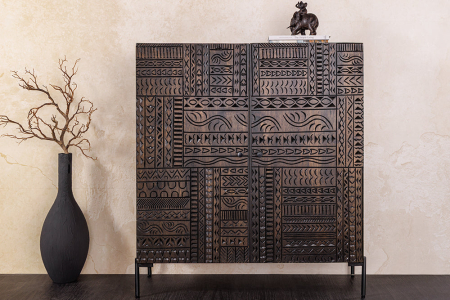 Bufet TRIBAL din lemn de mango maro, 120 cm [2]