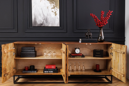 Bufet VULCANO din lemn de mango maro, 180 cm [9]