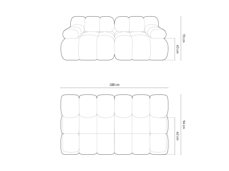 Canapea Bellis cu tapițerie din catifea [4]
