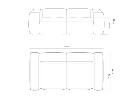 Canapea Bergamo cu tapițerie din țesătură structurală [6]
