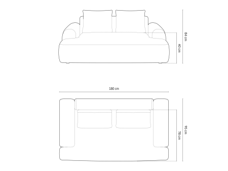 Canapea Calma cu tapițerie din catifea [4]