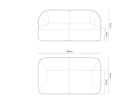 Canapea Campi cu tapițerie din catifea [6]