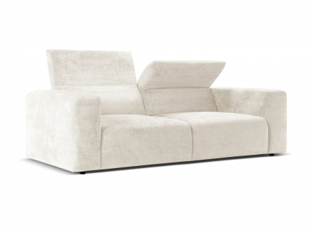 Canapele fixe - Canapea Cruz cu 3 locuri, tetiere reglabile si tapiterie din tesatura structurala, ivory