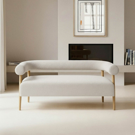 Scaune & fotolii - Canapeá cu 2 locuri bej weave-wood room 143 x 67 x 69 cm