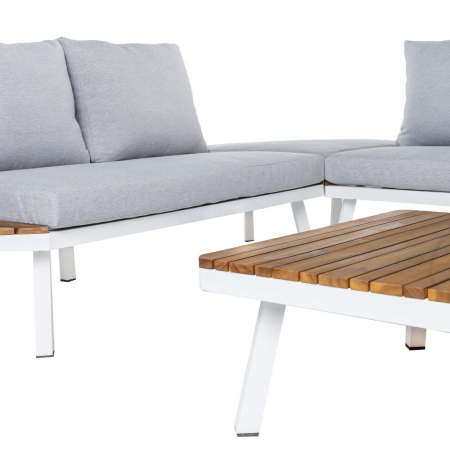 Canapea de exterior cu 2 locuri Saskia,cadru din aluminiu si lemn masiv de salcâm. 260 x 70 x 70 cm [3]