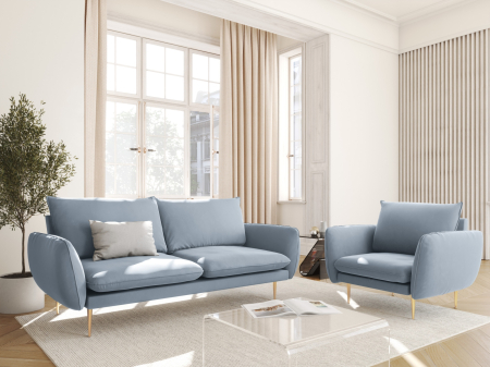 Canapea cu 2 locuri Vienna cu tapițerie din catifea [5]