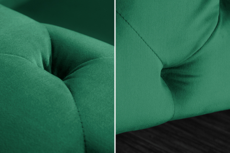Canapea cu 3 locuri Modern Barock cu tapiterie din catifea si lemn de pin, verde [8]