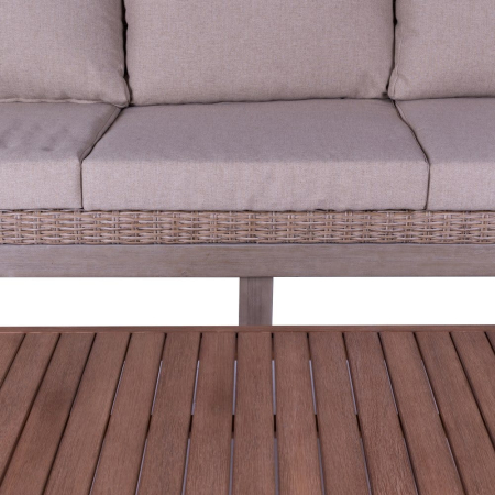 Canapea de exterior cu 3 locuri Patsy, din rattan si lemn. 220 x 89 x 64,50 cm [4]