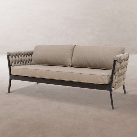 Mobilier Gradina - Canapea de exterior cu 3 locuri Rebecca,cadru  din aluminiu 206 x 83 x 74 cm