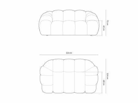 Canapea Diana cu 2 locuri si tapiterie din tesatura 3D   [5]