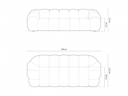 Canapea Diana cu 4 locuri si tapiterie din tesatura 3D [4]
