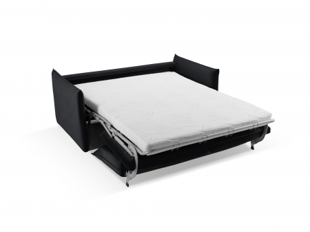 Canapea extensibila Agate cu 3 locuri si saltea inclusa, negru [1]