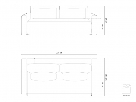 Canapea extensibila Belfast cu tapiterie din tesatura structurala [7]