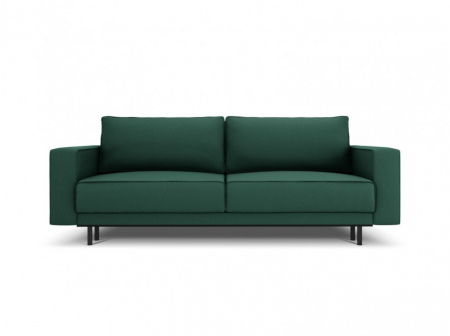 Canapele extensibile - Canapea extensibila Caro cu 3 locuri si tapiterie din tesatura structurala, verde