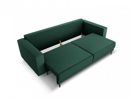 Canapea extensibila Caro cu 3 locuri si tapiterie din tesatura structurala, verde [3]