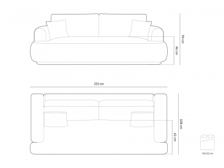 Canapea extensibila Ella cu 3 locuri si tapiterie din catifea [7]