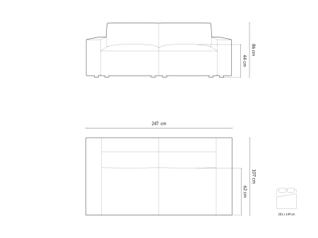 Canapea extensibila Jodie cu tapițerie din țesătură structurală [7]