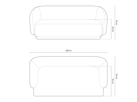 Canapea Gomera cu tapițerie din catifea [4]