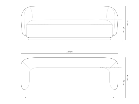 Canapea Gomera cu tapițerie din catifea [4]