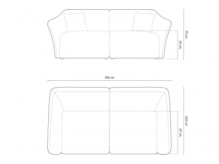 Canapea Hailey cu 3 locuri si tapiterie boucle [5]