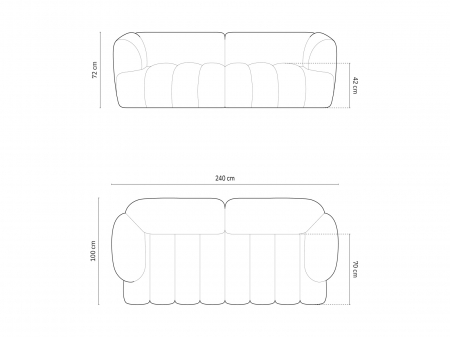 Canapea Harry cu 3 locuri si tapiterie din catifea [7]