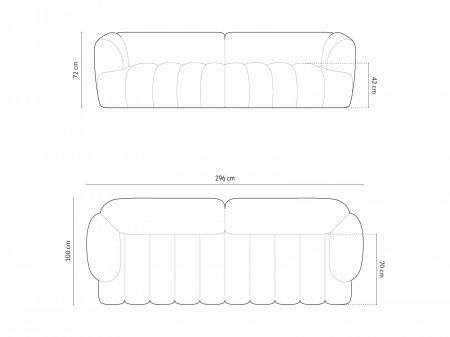 Canapea Harry cu 4 locuri si tapiterie din catifea [7]
