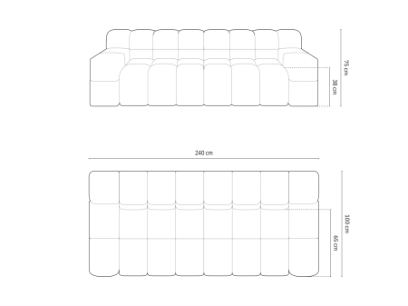 Canapea Hawaii cu tapițerie din catifea [5]