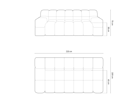Canapea Hawaii cu tapițerie din catifea [5]